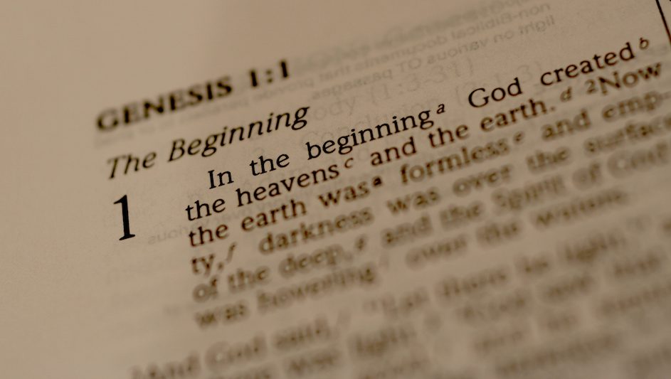 Bible verse of Genesis 1:1, In the beginning.