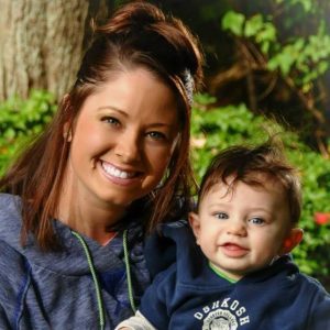 Christian Fitness, Headshot of Kelsey the founder with her son