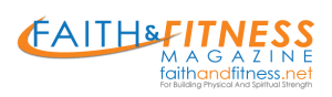 Faith & Fitness Magazine, their logo is in blue and orange with a white background, it's just the lettering