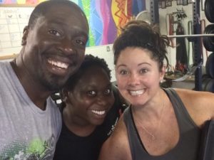 Pastors already seeing transformation from Pastors In Training Program!, fitness coach with her two athletes smiling for the camera in the gym