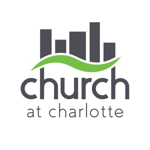 Church At Charlotte logo in grey, white and green