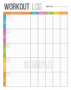 The Art of Motivation, fitness journal tracker with lots of organizing bright colors