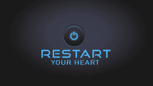ReStart is Right Around The Corner, ReStart logo in black and blue