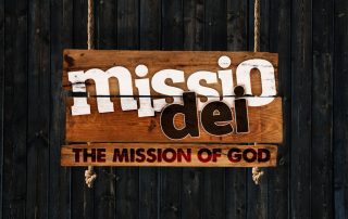 Missio Dei, the words on a wooden sign in white and black