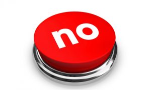 Red Button with word "No"