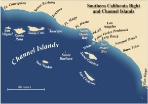 A map of the Channel Islands of California