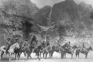 Buffalo Soldiers on horses. Yosemite's first rangers