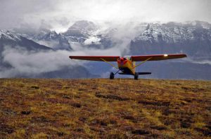 A single engine fixed wing serves as a taxi in the back-country of Alaska, just one way to Wrangell-St. Elias National Park in Week 9 of Challenge the National Parks