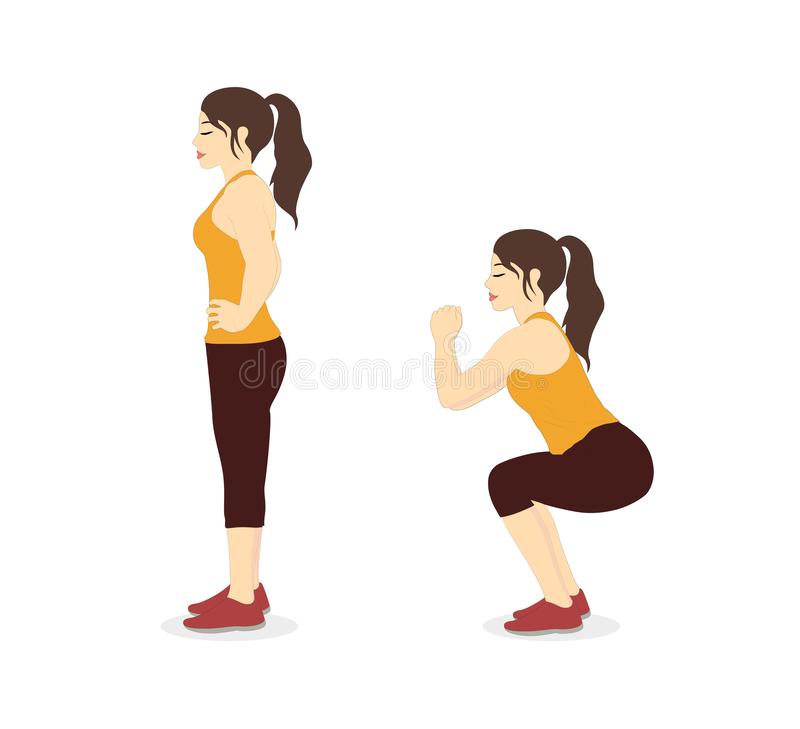 woman-doing-squat-workout-two-step-exercise-guide-woman-doing-squat-workout...